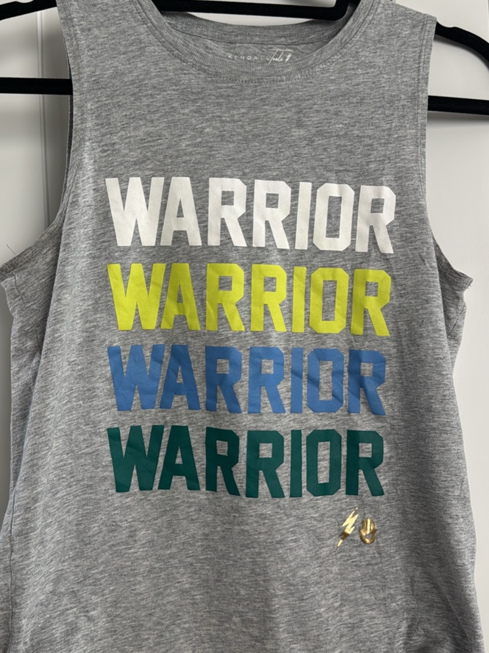 Spiritual Gangster Kendall Toole Grey 'WARRIOR' Graphic Muscle Tank sz small